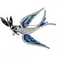 Брошь Птица брошь-булавка синяя - миниатюра 1