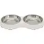 Миска Trixie для котів, подвійна, біла, 27х3х14 см (меламін/метал) - мініатюра 2