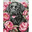 Алмазна мозаїка Собака у півоніях ©art_selena_ua Ідейка AMO20084, 40х50 см - мініатюра 1