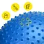 Мяч для фитнеса (фитбол) Cornix 55 см полумассажный Anti-Burst Blue XR-0459 - миниатюра 3