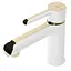 Змішувач для умивальника Rea Melia white gold низький REA-B2708 Білий - мініатюра 4