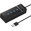 Розгалужувач Hub USB 3.0 на 4 порти 30 см Чорний - мініатюра 1