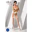 Эротические колготки-бодистокинг Passion S011 white имитация чулок в крупную сетку и пояса S/M/L - миниатюра 2