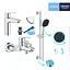 Набір змішувачів 3 в 1 для ванної кімнати Grohe QuickFix Start M-Size UA202301ME, Хром - мініатюра 10