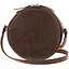 Шкіряна кругла жіноча сумка Бон-Бон темно-коричнева - мініатюра 1
