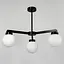 Чорна люстра на 4 білих плафони Ø 60 см | Арт. SGJ 6/4 BK+WT | Line F - мініатюра 2