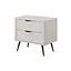 Тумба приліжкова Perfect Home Ланте / Lante з 2 шухлядами і чорними ніжками 2S Беж (PFH-091185) - мініатюра 1