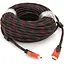 Кабель Merlion HDMI-HDMI 30m, v1.4, OD-7.4mm, 2 фільтри, обплетення, круглий Black/RED, конектор RED/Black, (Пакет) Q20 - мініатюра 1