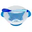 Тарелка на присоске прозрачная MGZ-0100(Blue) с термоложкой и крышкой - миниатюра 1