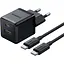 Зарядний пристрій Baseus Palm Fast Charger C+U 30W EU Cluster Black (with Mini White Cable USB-C to USB-C 60W (20V/3A) 1m) (P1011160A113-01) - мініатюра 1