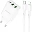 Мережевий зарядний пристрій з кабелем Borofone BA70A Quick three-port PD20W(1C2A) charger set(C to iP) білий - мініатюра 1