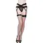 Эротический комплект чулок с поясом и подвязками, One Size Black - миниатюра 1