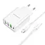 Зарядное устройство блок на 4 порта Borofone BA79A 3*USB-A + 1*USB-C белое - миниатюра 1