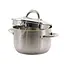 Кастрюля из нержавеющей стали ZBD-5S 5 л сферическая с крышкой-дуршлагом Серый 87975 - миниатюра 1