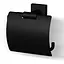 Держатель туалетной бумаги Imprese Bilovec с крышкой black matt 142255B Черный матовый - миниатюра 1