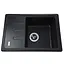 Кухонна мийка гранітна Globus Lux Mono чорний металік 620x435мм-А0001, Чорний - мініатюра 1
