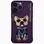 Чохол на Iphone 14 Pro 3D Swag Dog, захисний, кожаний, вишитий, Фіолетовий - мініатюра 1
