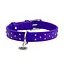 Ошейник для собак кожаный Waudog Glamour с QR-паспортом с клеевыми стразами Ш 25 мм Д 38-49 см фиолетовый - миниатюра 3