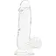 Прозорий фалоімітатор Addiction - Clear Dildo with Balls 6″, віброкуля в подарунок - мініатюра 1