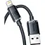Кабель Baseus Crystal Shine Series USB Lightning 2.4 A 2m Black (CAJY000101) - мініатюра 2