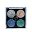 Глитерные тени для век FFleur Glitter Quad 4-цветные E-494 No 02 Серебристые/бронзовые/синие/зеленые - миниатюра 1