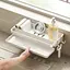 Yominerr Кухонна раковина для зберігання, автоматична зливна висувна полиця для губки, зберігання для зберігання, злив для мила - мініатюра 5