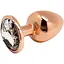 Металева анальна пробка Wooomy Tralalo Rose Gold Метал Plug size L діаметр 4 см довжина 9 см - мініатюра 1