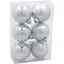 Комплект елочных шариков Chomik пластиковые 6 см серебристые 6 шт. (GIF3863) - миниатюра 1