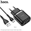 Блок сетевой Hoco N4 Aspiring dual port charger set Type-C 2USB черный - миниатюра 1
