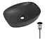 Раковина накладна Qtap Robin Anthracite, прямокутна, з донним клапаном QT04116302AN - мініатюра 2