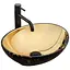 Умивальник Rea Sofia In накладний marble mat black gold REA-U8011, Чорний матовий - мініатюра 1