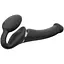 Безремневий страпон Strap-On-Me Vibrating Black M регульований з вібрацією та з пультом ДК діаметр 3.3 см - мініатюра 1