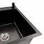 Кухонная мойка CM 65x50 R PVD черная Platinum Handmade (круглый сифон 3.0/0.8), Черный - миниатюра 5