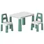Дитячий стіл із двома стільцями 0440TXK біло-зелений - мініатюра 1
