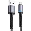 Кабель XO NB215 2.4A Intelligent conversion light braided data cable lightning cable Чорний - мініатюра 1