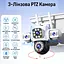 Вулична WiFi IPкамера Yoosee24-6K  12Мп  біло-чорна 3 незалежних об'єктиви поворотні - мініатюра 5
