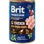 Влажный корм Brit Premium by Nature для собак курица с куриным сердцем 400 г - миниатюра 1