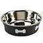 Миска для собак Agility з принтом кісточки металева чорна 17 см 900 мл - мініатюра 1