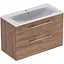 Тумба з умивальником Geberit Selnova Square 100 см 501.246.00.1 темний горіх - мініатюра 1
