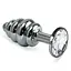 Металлическая анальная пробка с кристаллом Lovetoy Spiral Metal Plug 6.8 см (прозрачный) - миниатюра 1