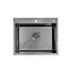 Кухонная мойка Kroner KRP Schwarze - 6050HM PVD (3,0/1,0 мм) CV025260, Черный - миниатюра 1