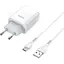 Зарядний пристрій Hoco C72A Glorious (1USB, 2.1А) White (6931474713018) + кабель Type-C - мініатюра 1