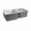 Кухонная мойка 75x41 нержавейка на две чаши Platinum Handmade (круглый сифон, 3.0/0.8), Нержавеющая сталь - миниатюра 3
