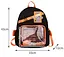 Рюкзак стильный оранжевый с прозрачными отсеками Stylish Backpack Orange 43x33 - миниатюра 3