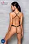 Боді з відкритим доступом Passion TASMINA Body XXL/XXXL black екошкіра шнурівки ажурні мережива - мініатюра 6