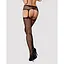 Сітчасті панчохи-стокінги з візерунком на сідницях Obsessive Garter stockings S232 S/M/L, чорні - мініатюра 2