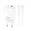 Мережевий зарядний пристрій XO L158(EU) PD20W+QC18W(1A1C) Charger TYPE-C cable Білий - мініатюра 1