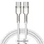 Кабель Baseus Cafule Metal Type-C to Type-C 100W (1m) white (CATJK-C02) - мініатюра 1