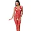 Бодістокінг Passion BS069 Red, комбінезон, імітація панчох і боді - мініатюра 1