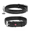 Нашийник для собак шкіряний Waudog Glamour з QR-паспортом подвійний зі стразами L Ш 25 мм Д 38-49 см чорний - мініатюра 1